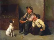  ??  ?? John George Brown (1831-1913). Oil on canvas. Courtesy Cottone Auctions. Estimate: $15/25,000