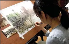  ?? Photo submitted ?? Eve Nam Oh worked on a watercolor painting. The artist will be exhibiting her work at The Cafe on Broadway as a fundraiser for New Beginnings Pregnancy Services.