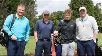  ??  ?? Ryan Hegarty, Robert Hegarty, Dan Dempsey and Seán Hegarty at Enniscorth­y Golf Club.
