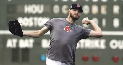  ?? AP ?? Chris Sale es la carta de triunfo del dirigente Alex Cora en la apertura de la Serie Mundial.