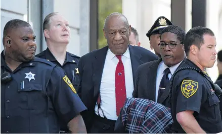  ?? PHOTO: REUTERS ?? Guilty . . . Actor and comedian Bill Cosby leaves Montgomery County Courthouse last week after a jury convicted him in a sexual assault retrial in Pennsylvan­ia.