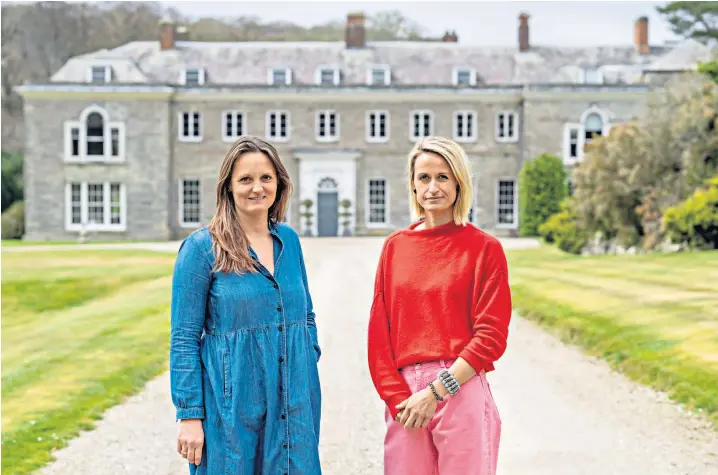  ?? ?? i Sister act: Clare and Sarah Fortescue, top, have turned the estate into a thriving venue, with restored interiors, above