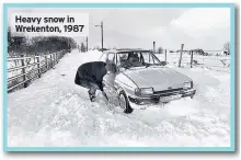  ??  ?? Heavy snow in Wrekenton, 1987