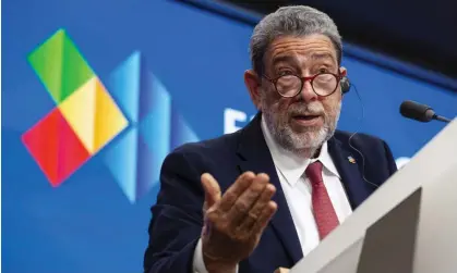  ?? Photograph: Anadolu Agency/Getty ?? The prime minister of St Vincent and the Grenadines, Ralph Gonsalves, also the leader of the Celac States, said Rishi Sunak should have a greater sensitivit­y to reparative justice.