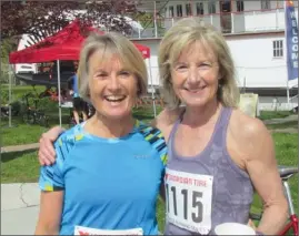  ?? Special to The Daily Courier ?? Sisters Cindy Rhodes and Laurelee Nelson celebrate after a successful race.