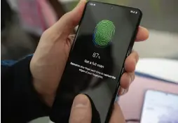  ??  ?? Samsung has moved the position of the fingerprin­t sensor on the S20, and it’s much easier to hit now.