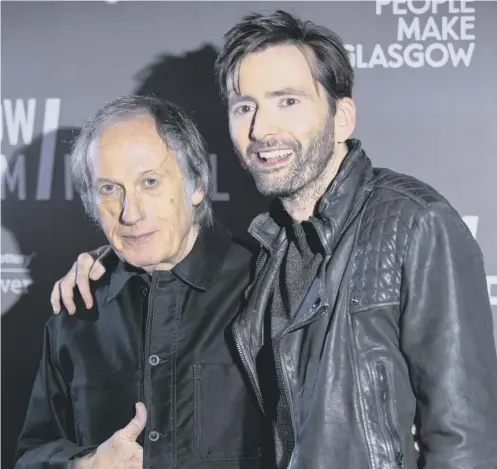  ??  ?? 0 David Tennant and film director Robert Mullan at the premiere of Mad To Be Normal, which closed the Glasgow Film Festival last night