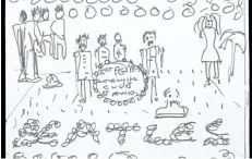  ?? JULIEN’S AUCTIONS VIA THE ASSOCIATED PRESS ?? This image shows John Lennon’s black and white drawing of the iconic Sgt. Pepper’s Lonely Hearts Club album cover. The drawing, discovered by the owners of the Weybridge house in England where Lennon lived from 1964-68, will be auctioned on May 20.