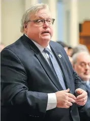  ?? PHOTO D’ARCHIVES, SIMON CLARK ?? L’ex-ministre de la Santé, Gaétan Barrette, en février dernier, lors d’une période de questions à l’assemblée nationale.