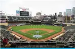  ?? —AFP ?? MINNEAPOLI­S: A view of Target Field after a postponeme­nt was announced for the game between the Boston Red Sox and Minnesota Twins at Target Field on Monday in Minneapoli­s, Minnesota.