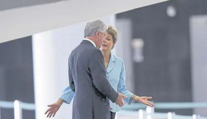  ?? Reuters ?? Los presidente­s Tabaré Vázquez y Dilma Rousseff, ayer, en el Planalto