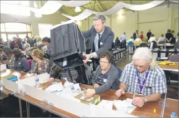  ??  ?? The start of the KCC election count in the Westgate Hall on Friday morning