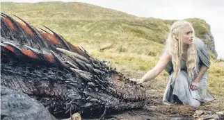 ?? HBO ?? Emilia Clarke stars in Game of Thrones as the white-haired Daenerys Targaryen, Mother of Dragons. Her pets may be facing danger from Queen Cersei as the battle for the Iron Throne heats up.