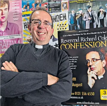  ??  ?? It’s good to talk: Richard Coles in Edinburgh, above; in The Communards, above right; and in Strictly Come Dancing, below