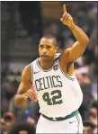  ?? Maddie Meyer / Getty Images ?? The Celtics’ Al Horford matched his playoff career high with 26 points on 13 of 17 shooting in the Game 7 victory over the Bucks on Saturday in Boston.