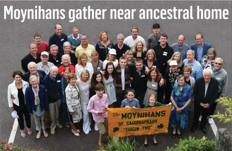  ?? Photo Michelle Cooper Galvin ?? The extended Moynihan family of Cahirbarna­gh, Rathmore at their family reunion in Randles Court on Saturday.