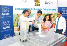  ??  ?? Minister Harrison; Asoka Kuruppu, Nestlé Lanka Senior Manager – Agri Serivces; Rohit Mittal, Nestlé Lanka Vice President – Technical; Shivani Hegde, Nestlé Lanka Managing Director and Bandula Egodage, Nestlé Lanka Vice President – Corporate Affairs and...