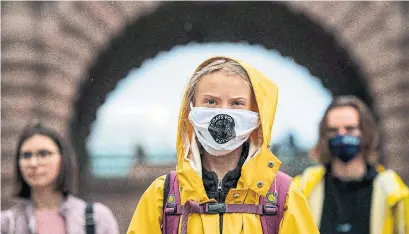  ?? JONATHAN NACKSTRAND AFP VIA GETTY IMAGES ?? Climate activist Greta Thunberg continues to protest on “Fridays for Future” in front of the Swedish Riksdagen in Stockholm.