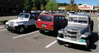  ?? ALFRED HOLDEN PHOTOS/TORONTO STAR ?? Still doing an honest day’s work: a YJ, an XJ and a Willys, all of indetermin­ate model years.