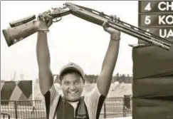  ?? PTI ?? ■ India’s Shardul Vihan, 15, after winning the silver in the men’s shooting double trap final at the Asian Games at Palembang, August 23