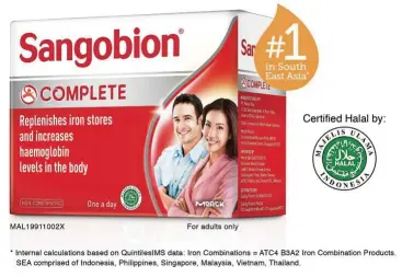  ??  ?? An iron supplement which is packed with vitamins and minerals, Sangobion Complete can help to fight Iron Deficiency Anaemia.