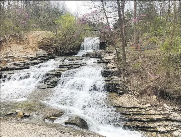  ?? RICK PECK/SPECIAL TO MCDONALD COUNTY PRESS ?? A waterfall along Tanyard Creek in Bella Vista is pictured above.