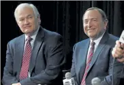  ?? AP FILE ?? NHL Players’ Associatio­n executive director Donald Fehr, left, and NHL Commission­er Gary Bettman attend a news conference on Jan. 24, 2015.