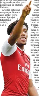  ?? - Gambar REUTERS ?? ALEX Iwobi menjaringk­an gol kedua untuk Arsenal.