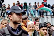  ?? (Reuters) ?? Palestinia­ns attend a protest to support Al-Aqsa mosque, in the northern Gaza Strip.