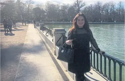  ??  ?? BEFORE: Rebecca Buchan enjoying some winter sun at Retiro Park in Madrid