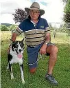  ?? ROB TIPA ?? Wendon Valley dog triallist Mike Joyce with Pace, an 18-month-old heading dog he sold for $4,400.