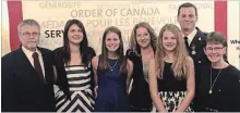  ?? NIAGARA REGIONAL POLICE ?? Members of the Sheldon family attend the ceremony. From right: Sue Sheldon, Phil Sheldon, Mariah McFadden, Tanya McFadden, Macey Sheldon, Haley Sheldon and Barry Sheldon.