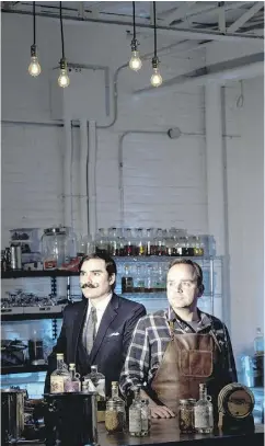  ?? NATIONAL POST STAFF PHOTO ?? Jesse Razaqpur, left, and Charles Benoit, right, both lawyers and co- owners of the Toronto Distillery Co. Ltd., will be in court on Thursday with a courtchall­enge to Ontario liquor laws.