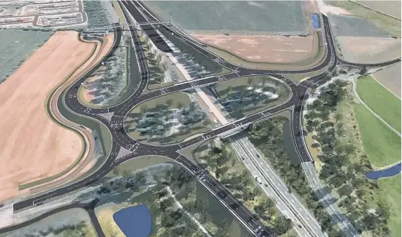  ??  ?? A visualisat­ion of how the junction between the A19 and A1290 Downhill Lane in Sunderland and Boldon will look once work is finished.