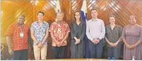  ?? Picture: SUPPLIED ?? The French Developmen­t Agency delegation led by Noumea-based regional director Virginie Bleitrach, fourth from left, with Pacific Islands Forum’s Secretary General Henry Puna, third left and his team last week.