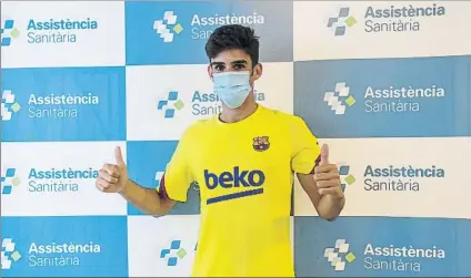  ?? FOTO: FCB ?? Trincao pasó esta semana la revisión médica y empezó a trabajar en las instalacio­nes del FC Barcelona