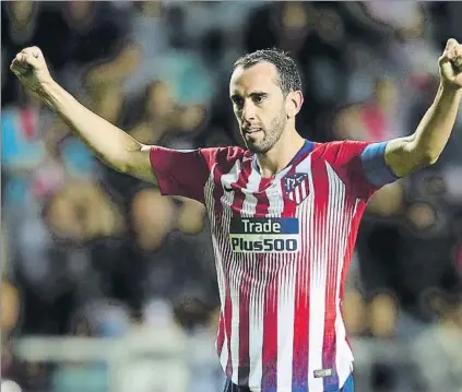  ?? FOTO: GETTY ?? Diego Godín, capitán del Atlético de Madrid, es ya el segundo jugador con más títulos de la historia del club