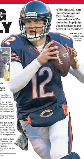  ?? | AP ?? Jay Cutler (above) might be at a crossroad. His contract will be up and Josh McCown has played well. on his growth as a quar
terback