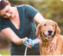  ?? ?? Do you need a better way to bathe your pet? The Aquapaw Pro sprayer and scrubber-in-one offers the very best and most efficient way to bathe your pet at home
and even better, it's easy to install! aquapaw.com