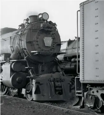  ?? Philip R. Hastings ?? K4 1361 is flanked by two sisters at Bay Head, N.J., in 1955. After 28 years displayed at the Horseshoe Curve, it was restored in 1987, only to be sidelined a year later.