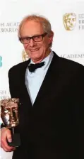  ??  ?? Director Ken Loach holds the BAFTA award for Outstandin­g British Film for ‘I, Daniel Blake’.