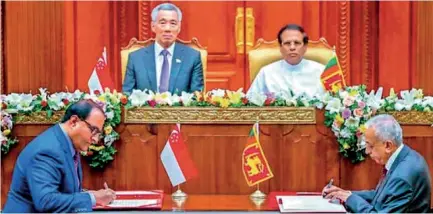  ??  ?? Sri Lanka-Singapore Foreign Trade Agreement: The previous practice of the draft being scrutinise­d by the Commerce Department has been done away with in the interest of quick fixes for political gain