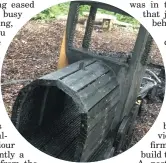  ??  ?? A wooden train in the children’s play park was destroyed