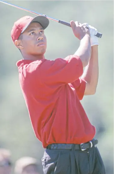  ?? PGA TOUR ?? Tiger Woods plays in an PGA Tour event in 1996.