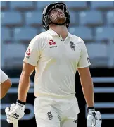  ??  ?? England batsman Dawid Malan is livid at himself after Tim Southee removed him in the second innings for 23 at Eden Park.