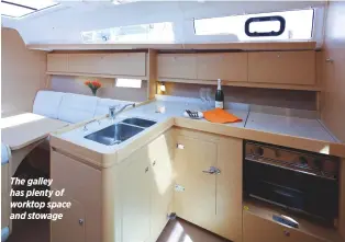  ??  ?? The galley has plenty of worktop space and stowage