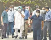  ?? AJAY AGGARWAL /HT ?? Punjab CM Amarinder Singh leaves after the meeting with Congress panel in New Delhi on June 4.