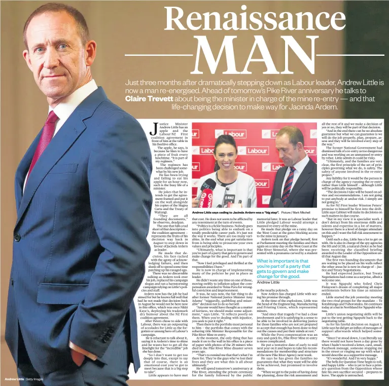  ?? Picture / Mark Mitchell ?? Andrew Little says ceding to Jacinda Ardern was a “big step”.