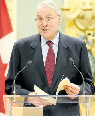  ?? POSTMEDIA NETWORK FILES ?? Former NHL goalie Ken Dryden, the co-creator and co-executive producer of the six-part series We Are Canada, says it’s the future that gives meaning to the past.