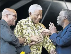  ?? Picture: GALLO IMAGES ?? NEW CADRE: President Zuma, late former president Nelson Mandela and former president Thabo Mbeki share a moment. The ANC is now looking for a ‘new cadre’